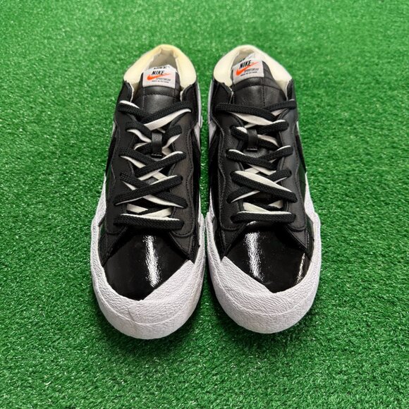 Nike Blazer Low x Sacai Black Patent Leather Mens Shoes DM6443-001 NEW* Size 13 - Picture 3 of 8